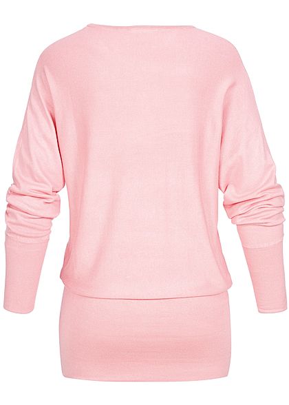 Seventyseven Lifestyle Damen Long Soft Sweater hell rosa