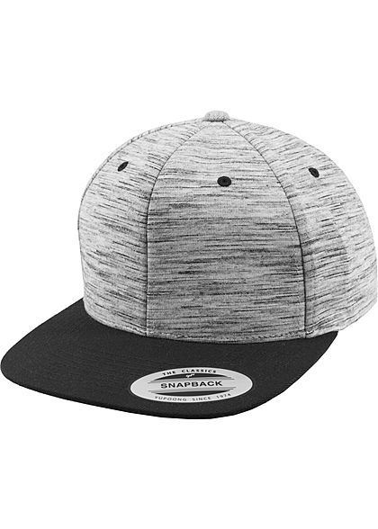 Flexfit TB Snapback Cap Melange Streifen schwarz grau