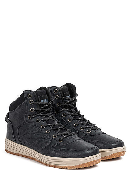 Urban Classics Heren Schoen High Top Winter Sneaker zwart