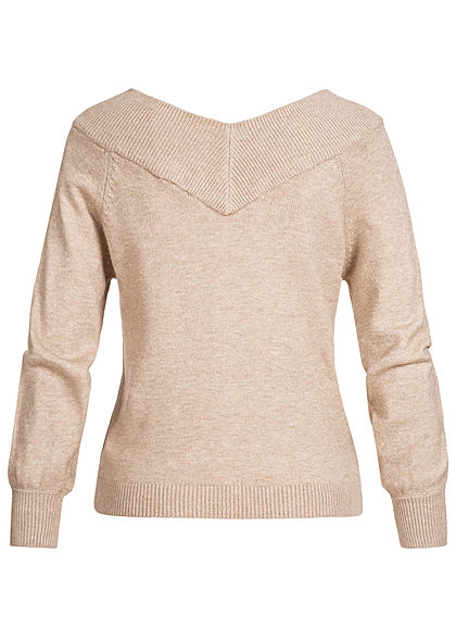 JDY by ONLY Dames NOOS Off-Shoulder Sweater beige melange