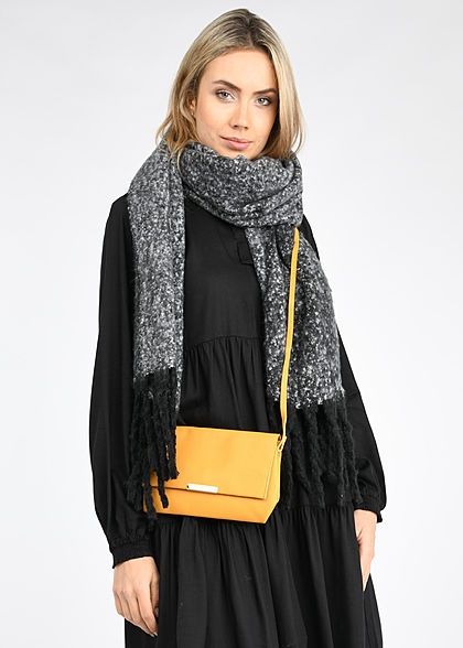 Zabaione Damen Mini Handtasche Kunstleder Schlangenhaut Optik curry gelb