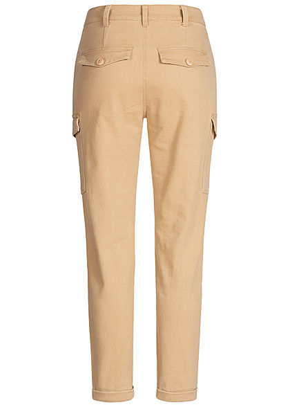 Hailys Damen Cargo Jeans Hose 4-Pockets camel beige