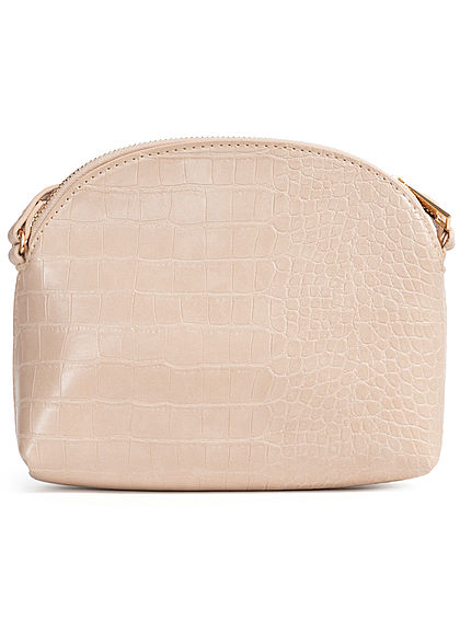 Hailys Damen Mini Handtasche Schlagenhaut-Optik Kunstleder beige