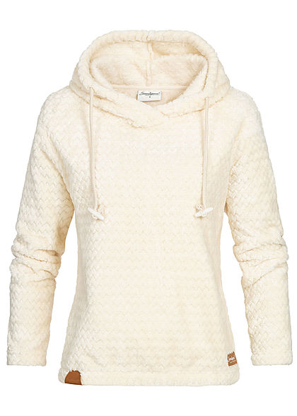 Seventyseven Lifestyle Damen Structure Fleece Hoodie ecru off weiss