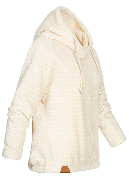 Seventyseven Lifestyle Damen Structure Fleece Hoodie ecru off weiss