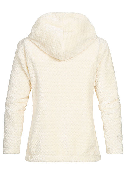 Seventyseven Lifestyle Damen Structure Fleece Hoodie ecru off weiss
