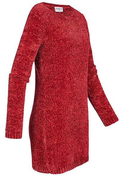 Seventyseven Lifestyle Damen Chenille Long Pullover rot