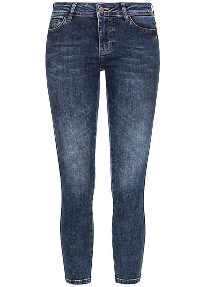 Zabaione Damen Skinny Jeans 5-Pockets dunkel blau denim