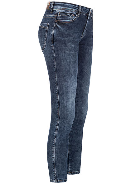 Zabaione Damen Skinny Jeans 5-Pockets dunkel blau denim