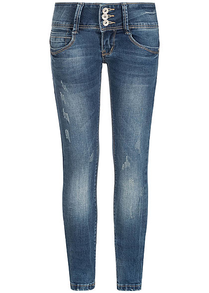 Hailys Kids Mädchen Low-Waist Skinny Jeans 5-Pockets breiter Bund dunkel blau denim