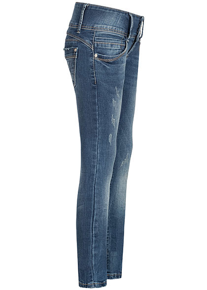 Hailys Kids Mädchen Low-Waist Skinny Jeans 5-Pockets breiter Bund dunkel blau denim