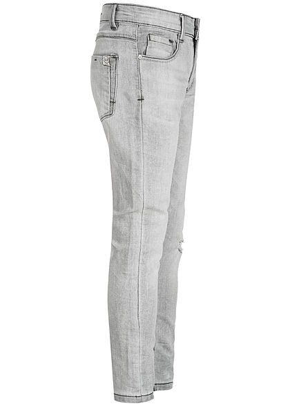 Hailys Kids Jungen Jeans 5-Pockets Destroy Look hell grau denim