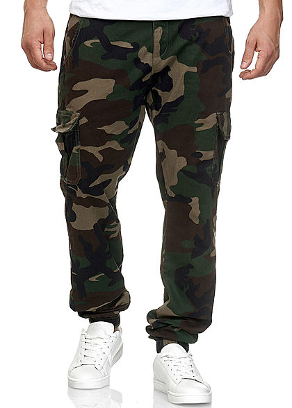 Seventyseven Lifestyle TB Herren Cargo Jogging Hose wood camouflage