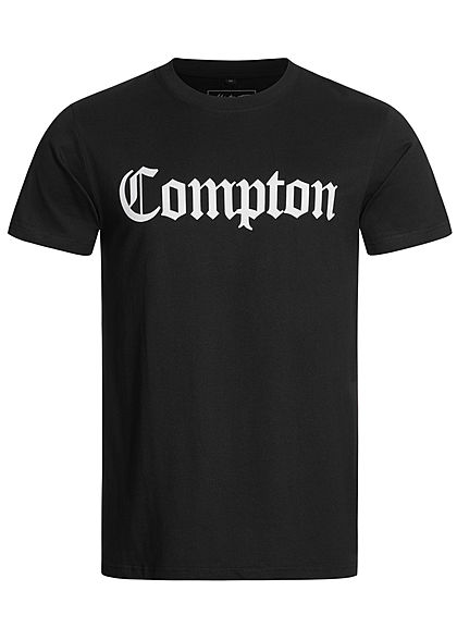 Mister Tee Herren T-Shirt COMPTON Print schwarz