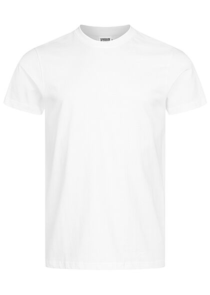 Urban Classics Herren Basic T-Shirt mit Rundhals weiss