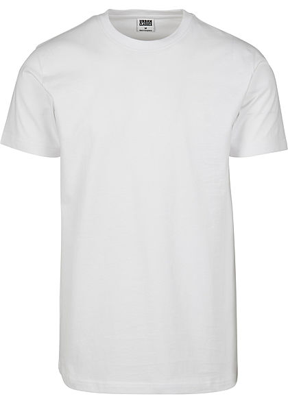 Urban Classics Herren Basic T-Shirt mit Rundhals weiss