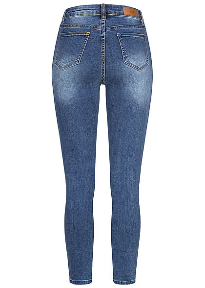 Hailys Dames Hoge taille jeans met 4 knoopsluiting en 5 zakken lichtblauw