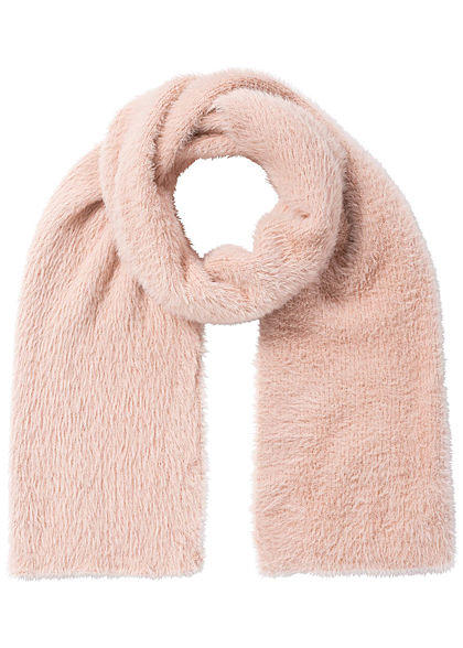 Zabaione Damen Plüsch Schal 180x30cm rosa