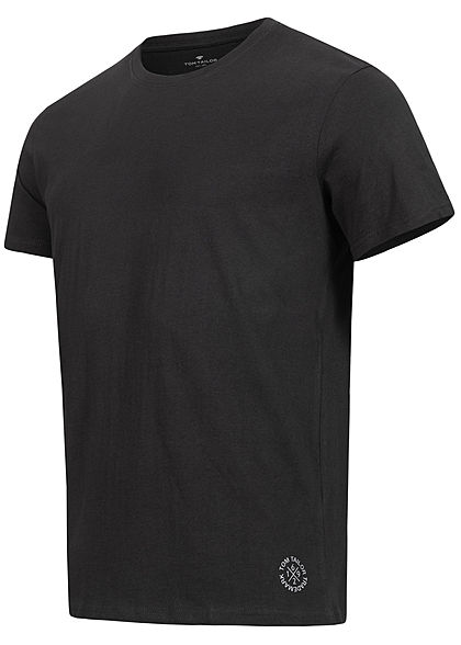 Tom Tailor Herren 2er-Set Basic Crew-Neck T-Shirt schwarz
