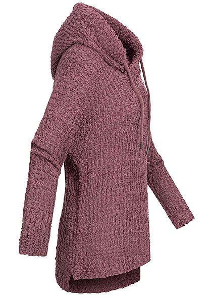 Eight2Nine gebreide Hoodie met overlappende Kap purplisch medium lila