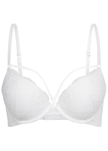 Seventyseven Lingerie Damen Super Push-Up BH mit Spitzen Detail weiss
