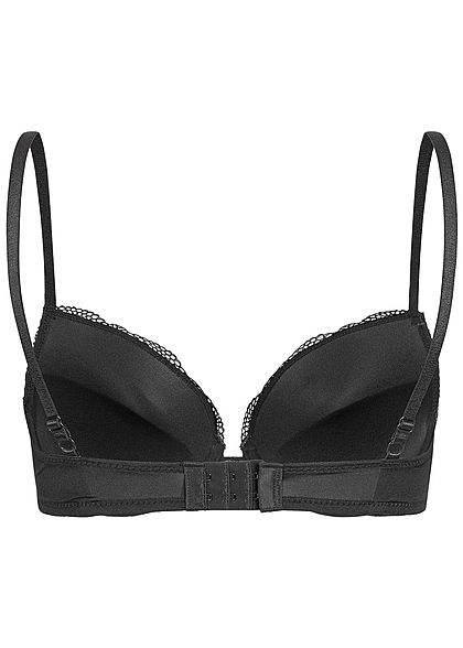 Seventyseven Lingerie Damen Push-Up BH mit Spitzen Detail schwarz