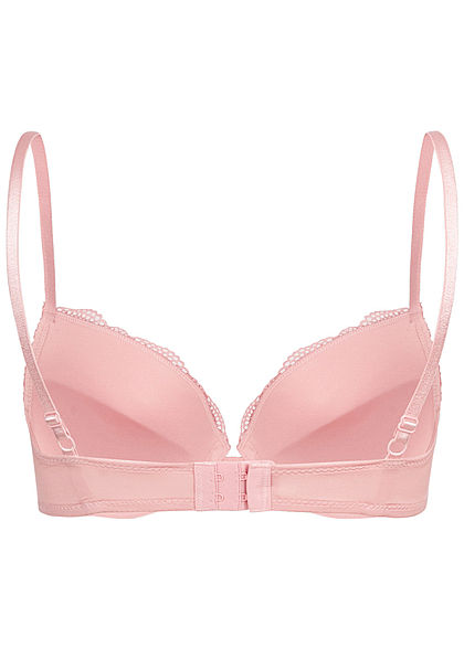 Seventyseven Lingerie Damen Push-Up BH mit Spitzen Detail hell rosa