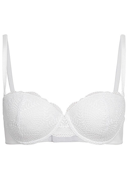 Seventyseven Lingerie Damen Balconette BH mit Spitzen Detail weiss