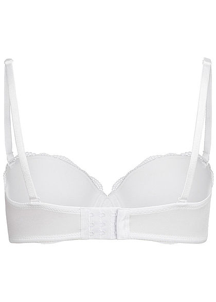 Seventyseven Lingerie Damen Balconette BH mit Spitzen Detail weiss