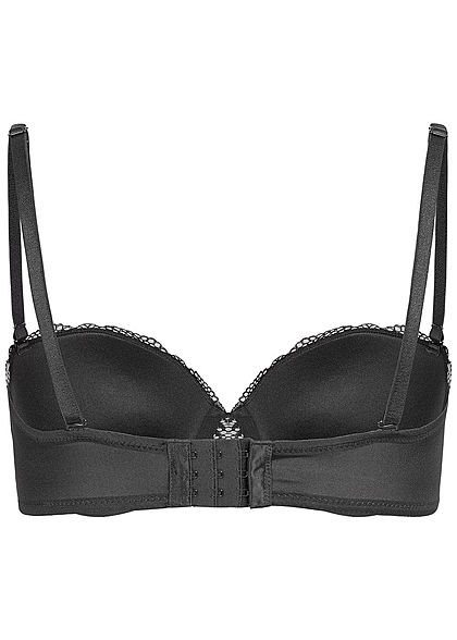 Seventyseven Lingerie Damen Balconette BH mit Spitzen Detail schwarz