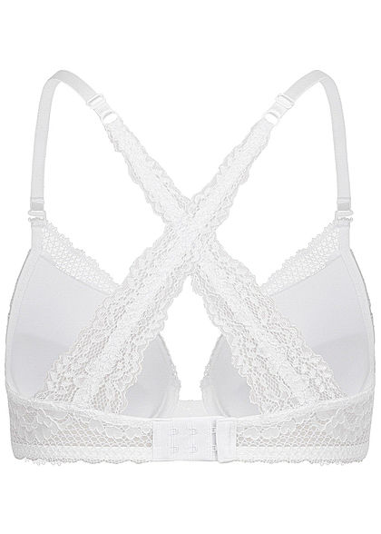 Seventyseven Lingerie Damen Push-Up BH mit Spitzen Detail weiss