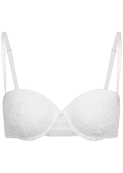 Seventyseven Lingerie Damen Push-Up Balconette BH mit Spitzen Detail weiss
