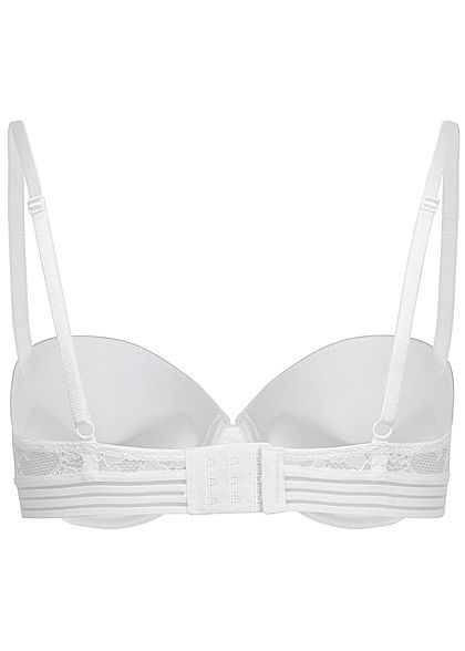 Seventyseven Lingerie Damen Push-Up Balconette BH mit Spitzen Detail weiss