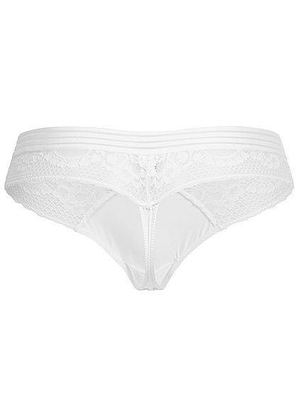 Seventyseven Lingerie Damen 2er-Set Spitzen String Slips weiss
