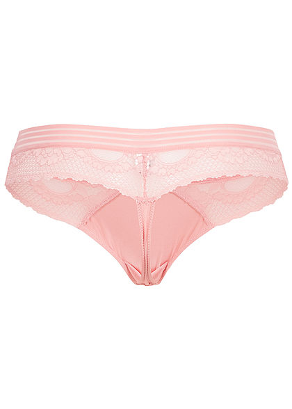 Seventyseven Lingerie Damen 2er-Set Spitzen String Slips hell rosa