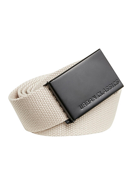 Urban Classics Canvas Gürtel mit Metall-Schnalle sand beige schwarz