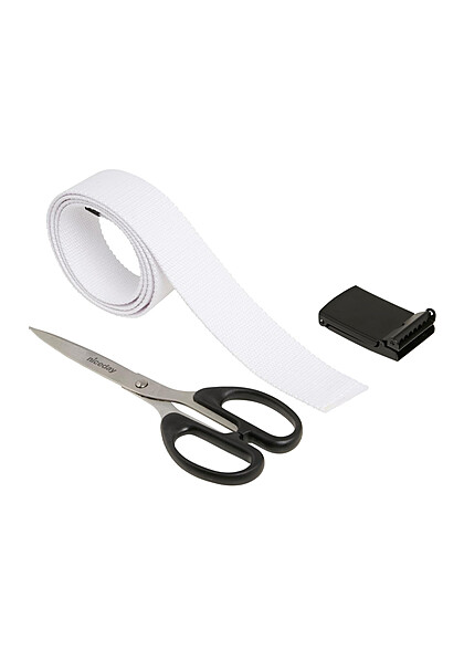 Urban Classics Canvas Gürtel mit Metall-Schnalle weiss schwarz