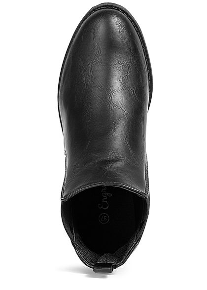 Seventyseven Lifestyle Damen Schuh Chelsea Boots Kunstleder Stiefelette schwarz