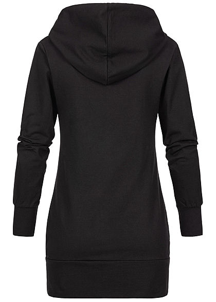 Cloud5ive Dames Longform Zip Hoodie met leo print zwart beige