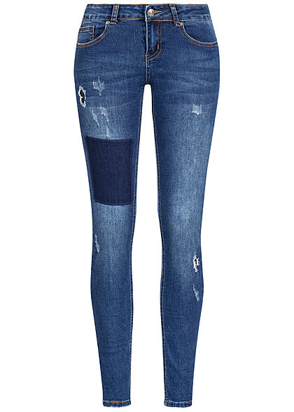 Seventyseven Lifestyle Damen Skinny Jeans 5-Pockets Low Waist medium blau denim