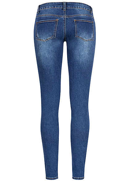 Seventyseven Lifestyle Damen Skinny Jeans 5-Pockets Low Waist medium blau denim