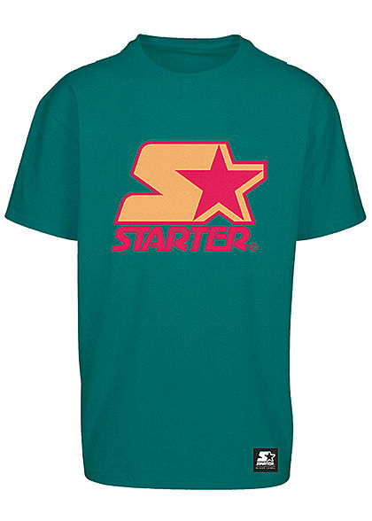 Starter TB Herren T-Shirt Logo Frontprint grn gelb rose