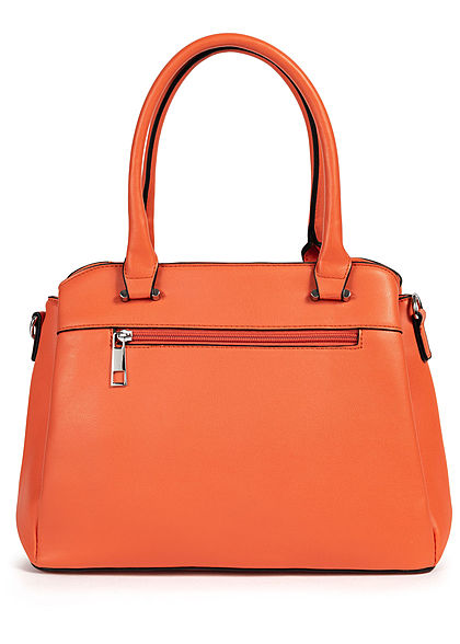 Styleboom Fashion Damen Kunstleder Handtasche 40x25cm Frontpocket orange