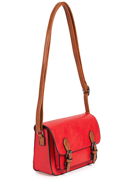 Styleboom Fashion Damen Kunstleder Mini Handtasche 23x15cm rot