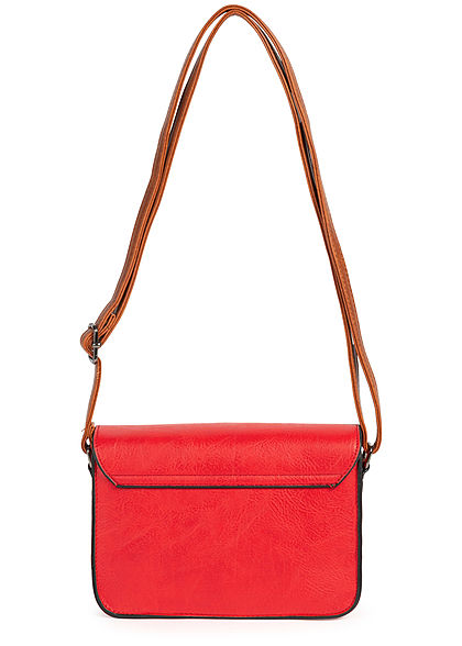 Styleboom Fashion Damen Kunstleder Mini Handtasche 23x15cm rot