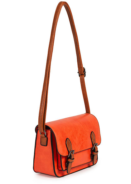 Styleboom Fashion Damen Kunstleder Mini Handtasche 23x15cm orange