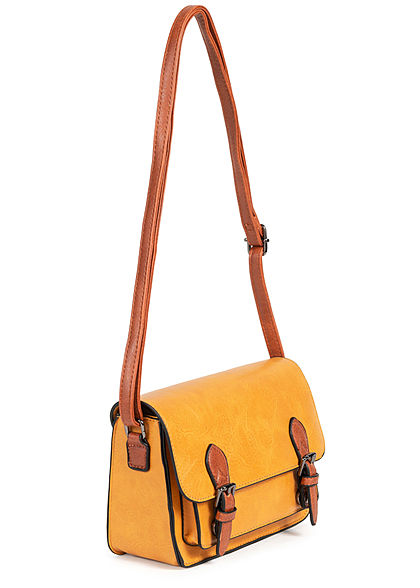 Styleboom Fashion Damen Kunstleder Mini Handtasche 23x15cm gelb