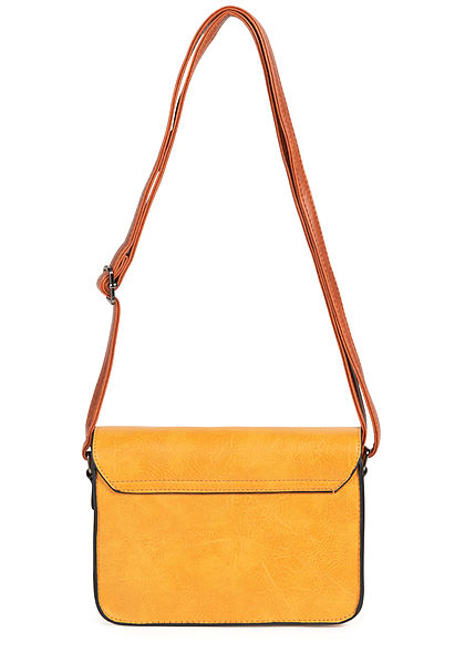 Styleboom Fashion Damen Kunstleder Mini Handtasche 23x15cm gelb