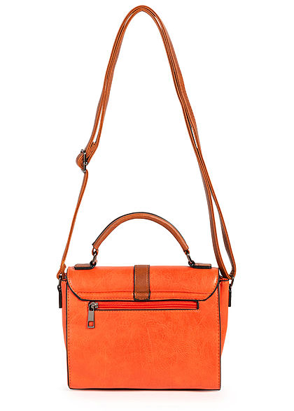 Styleboom Fashion Damen Kunstleder Mini Handtasche 22x17cm orange