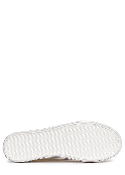 Hailys Damen Schuh Canvas Sneaker hohe Sohle 4cm weiss